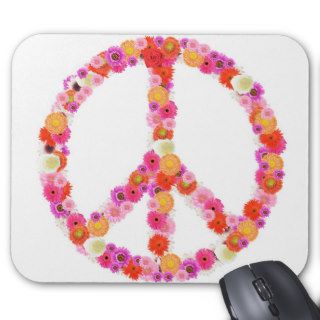 Pretty Flower Peace Sign Mouse Pads