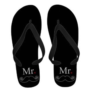 Mr. Moustache Flip Flops