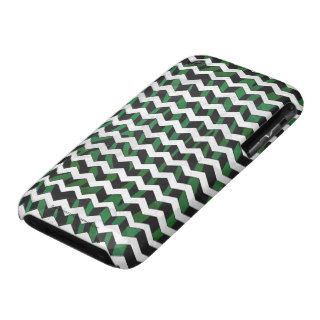 Zebra Black and Green Print iPhone 3 Cases