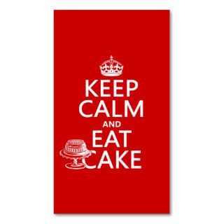 Keep Calm and Eat Cake (customize colors) Business Card Template