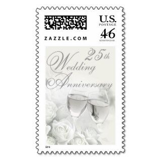 25th Wedding Anniversary Postage Stamp