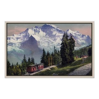 ca 1900 Jungfrau Mountain Muerren Railroad Posters