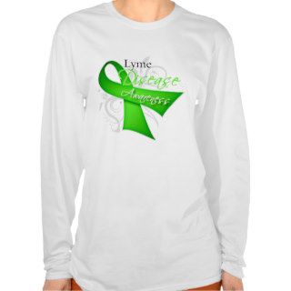 Scroll Ribbon   Lyme Disease Awareness T Shirt