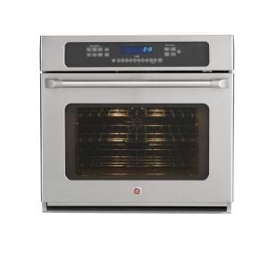 GE Cafe 30 in. Single Electric Wall Oven Self Cleaning with Convection in Stainless Steel CT918STSS