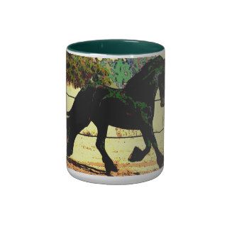 Black Friesian Fantasy Horse mug