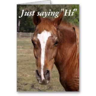 Just saying "Hi" Horse Greeting Card