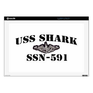 USS SHARK (SSN 591) 17 Inch Laptop Skin Template