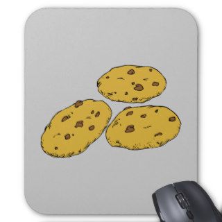 Chocolate Chip Cookie Junk Snack Food Cartoon Art Mouse Pads