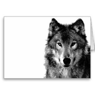 Black & White Wolf Portrait Cards