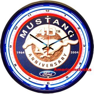 NEON Light 16"Official Ford Mustang NEON Wall Clock Automotive