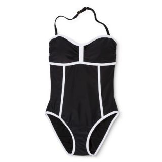 Merona Womens 1 Piece Swimsuit  Black M