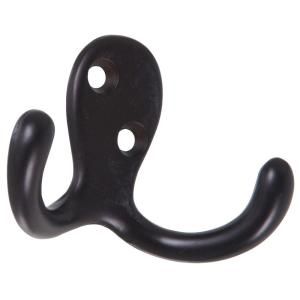 The Hillman Group Double Clothes Hook in Oil Rubbed Bronze (5 Pack) 852296.0
