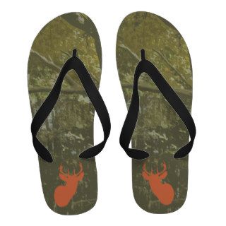 Camouflage & Orange Deer  Head Men's Sandals