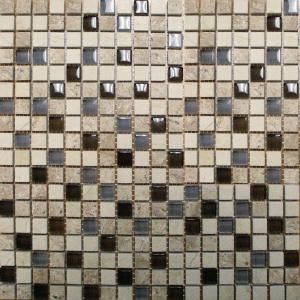 MS International Cafe Noche 12 in. x 12 in. x 8 mm Glass Stone Mesh Mounted Mosaic Tile (10 sq. ft. / case) SMOT SGLS 5/8 03