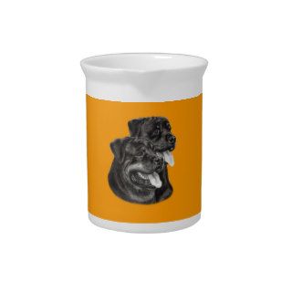 Rottweilers Painting Beverage Pitcher