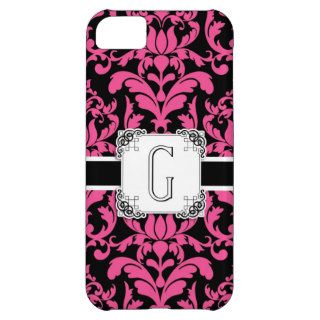 Letter G Monogram Floral Damask Typography Scroll Cover For iPhone 5C