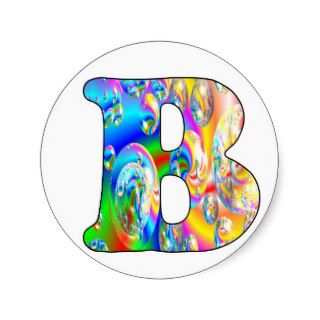 Monogram Letter B Sticker Colourful Bubbles