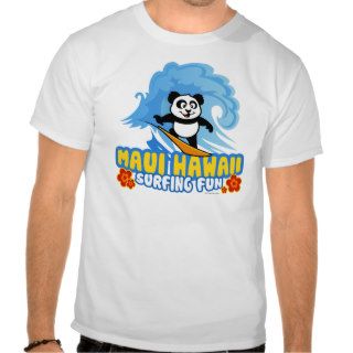 Maui Surfing Panda T Shirts
