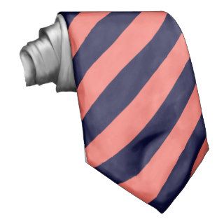 The Only Navy and Coral Striped Tie Ever