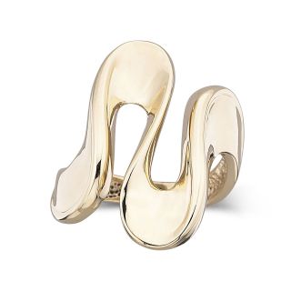 10K Yellow Gold S Shaped Ring, Womens