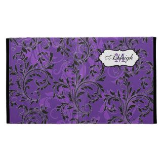 Purple, Black, White Scrolled iPad (1,2,3) Folio iPad Case