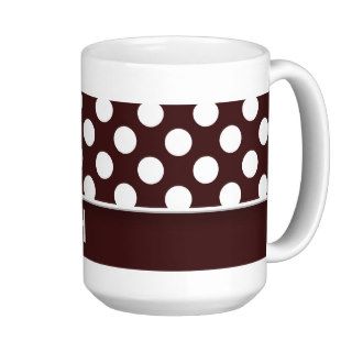 Dark Sienna Polka Dots; Personalized Coffee Mug