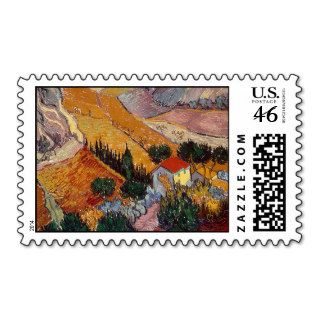 Van Gogh Valley with Ploughman (F727) Postage Stamp