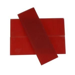 Splashback Tile Contempo 4 in. x 12 in. x 8 mm Lipstick Red Frosted Glass Floor and Wall Tile (1 sq. ft.) CONTEMPOLIPSTICKREDFROSTED4X12GLASSTILE