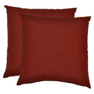 Threshold 2 Piece Outdoor Decorative Throw Pillow Set   Red Textured