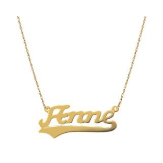 22K Gold Plated Sterling Silver Nameplate Necklace, Womens