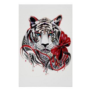 White Tiger Animal Print