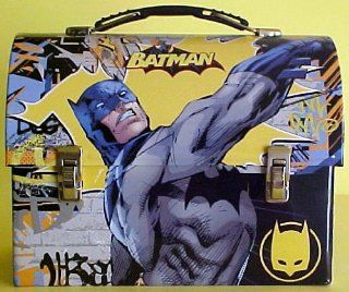 Collectable Batman Tin Dome Lunch Box Large Workmans Carry All Tin   Lunchbox  