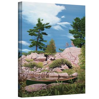 Ken Kirsch 'Canoe among Rocks' Wrapped Canvas ArtWall Canvas