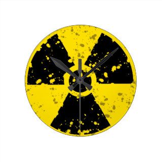 radioactive 4 RADIOACTIVE WARNING SYMBOL SIGN GRAP Wall Clock