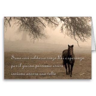 Solitario senza Lei Italian Missing You Card Horse