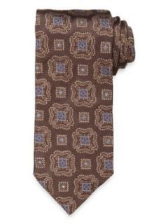 Paul Fredrick Men's Medallion Woven Italian Silk Tie Brown Long at  Mens Clothing store Neckties