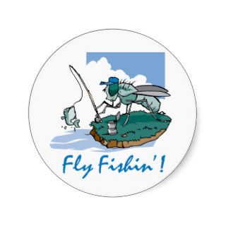 Fly Fishing Round Stickers