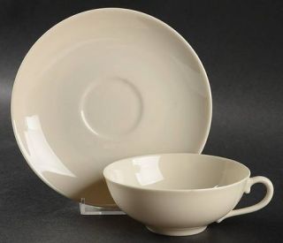 Franciscan Encanto Blank Flat Cup & Saucer Set, Fine China Dinnerware   Cream, C