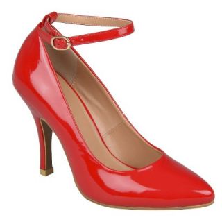 Womens Bamboo By Journee Ankle Strap Pumps   Red 8