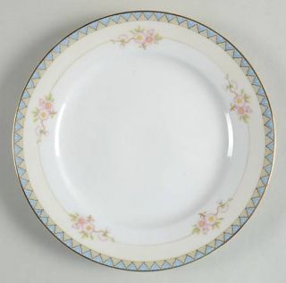 Noritake Marne, The Luncheon Plate, Fine China Dinnerware   Blue & Yellow Border