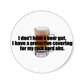 Beer Gut Round Stickers
