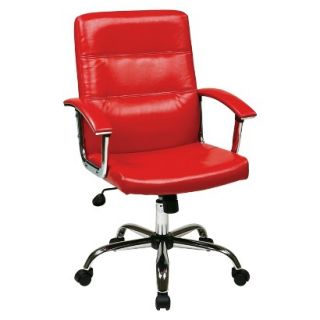Task Chair Office Star Leather Task Chair   Red