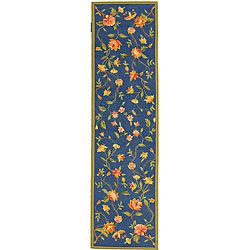 Hand hooked Garden Blue Wool Runner (2'6 x 12') Safavieh Runner Rugs