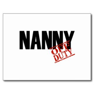 OFF DUTY NANNY LIGHT POST CARDS