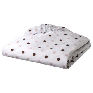 TL Care 100% Cotton Percale Fitted Crib Sheet   Pink/Brown Dot