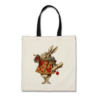 Vintage Alice White Rabbit Tote Bags