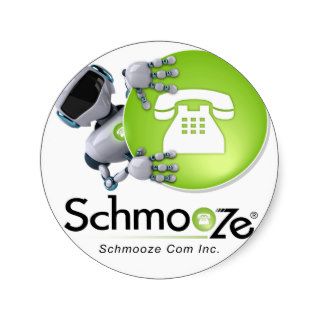 Schmooze Bot Peeking Behind Logo Sticker