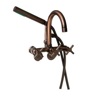 Barclay Products 3 Handle Claw Foot Tub Faucet with Handshower in Oil Rubbed Bronze 7082 MC ORB