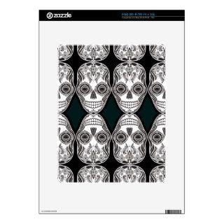 Dia de los Muertos That Girl Skull Diamond Pattern iPad Decals