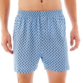 Stafford Knit Cotton Boxers, Blue, Mens